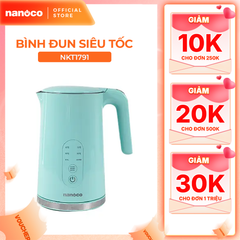 Bình đun siêu tốc cảm ứng Nanoco model NKT1791 màu xanh ngọc dung tích 1.7L
