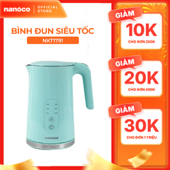 Bình đun siêu tốc cảm ứng Nanoco model NKT1791 màu xanh ngọc dung tích 1.7L
