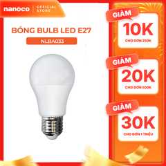 Bóng bulb LED E27 Nanoco 3W/ 5W/ 7W/ 9W - ánh sáng trắng, vàng