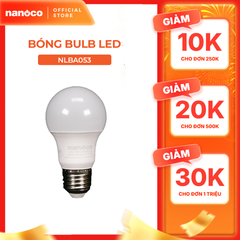 Bóng bulb LED E27 Nanoco 3W/ 5W/ 7W/ 9W - ánh sáng trắng, vàng