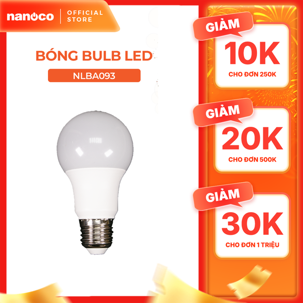 Bóng bulb LED E27 Nanoco 3W/ 5W/ 7W/ 9W - ánh sáng trắng, vàng