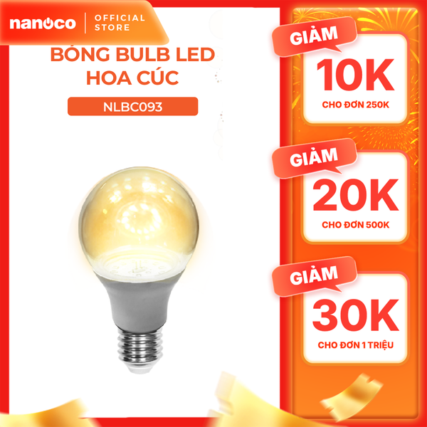 Bóng bulb LED hoa cúc E27 Nanoco 9W - ánh sáng vàng