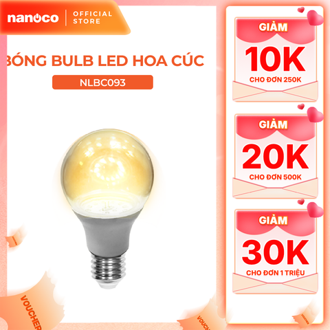 Bóng bulb LED hoa cúc E27 Nanoco 9W - ánh sáng vàng