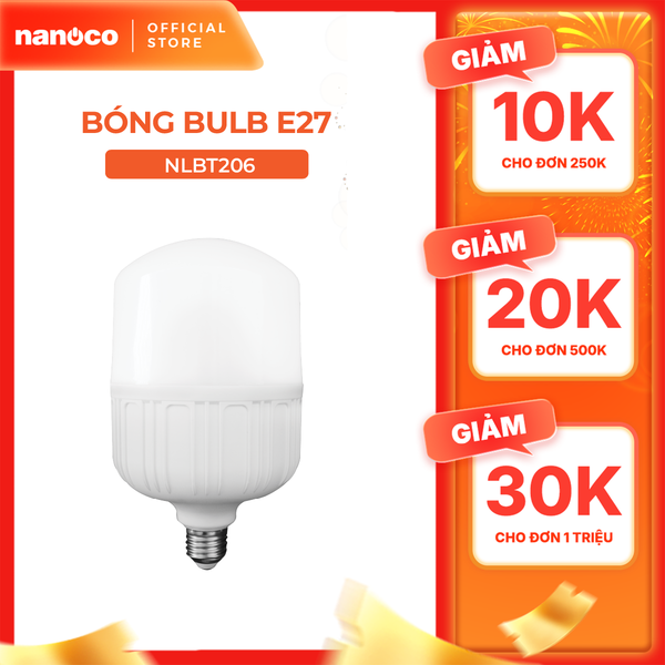 Bóng bulb trụ Titan LED E27 Nanoco 20W/ 30W/ 40W/ 50W - ánh sáng trắng/ vàng