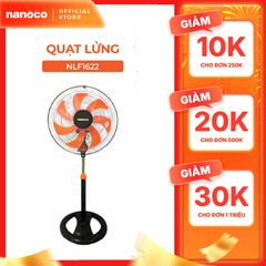 Quạt lửng thân sắt Nanoco 7 cánh NLF1622, 47W, màu đen cam