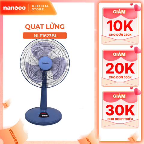 Quạt lửng Nanoco model NLF1623 (màu xanh, màu beige - 3 chế độ gió - công suất 47W)