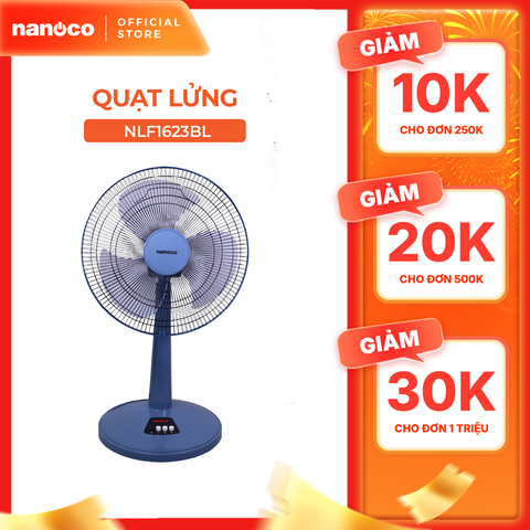 Quạt lửng Nanoco model NLF1623 (màu xanh, màu beige - 3 chế độ gió - công suất 47W)