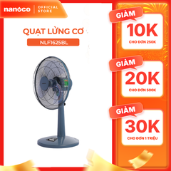 Quạt lửng Nanoco bạc đạn công suất 47W model NLF1625 3 cấp độ gió (màu xanh/hồng/ghi)