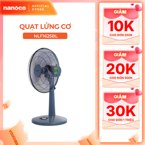 Quạt lửng Nanoco bạc đạn công suất 47W model NLF1625 3 cấp độ gió (màu xanh/hồng/ghi)