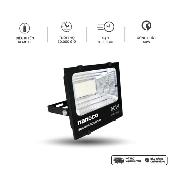 Đèn Pha LED Solar Nanoco Tiết Kiệm Năng Lượng