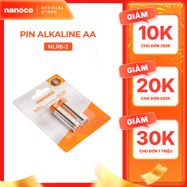 Pin Alkaline AA 1.5V 2600mAh Nanoco model NLR6-2 / NLR6-4