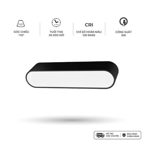 Đèn pha nam châm màu đen Nanoco công suất 6W/12W, ánh sáng 3000K/4000K