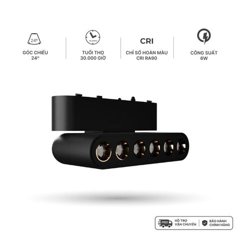 Đèn chiếu điểm gập nam châm màu đen Nanoco công suất 6W/12W, ánh sáng 3000K/4000K