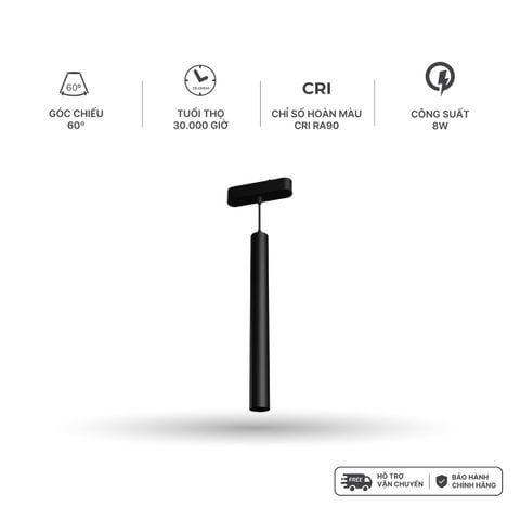 Đèn thả trần nam châm màu đen Nanoco công suất 8W ánh sáng 3000K/4000K