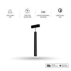 Đèn thả trần nam châm màu đen Nanoco công suất 8W ánh sáng 3000K/4000K