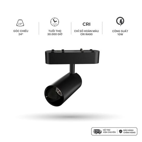 Đèn tracklight nam châm màu đen Nanoco công suất 10W ánh sáng 3000K/4000K