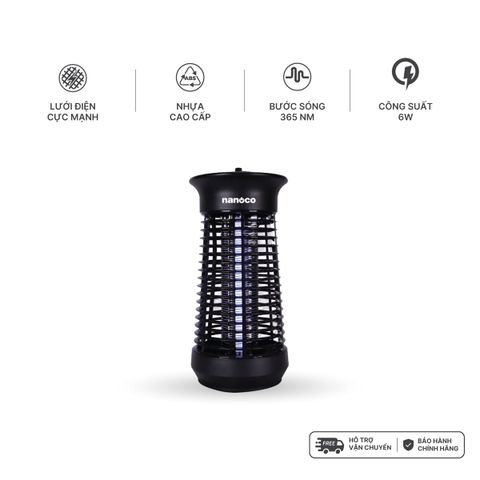 Đèn bắt muỗi Nanoco model NML06B/ NML18B1 tiêu diệt muỗi với lưới điện mạnh mẽ (công suất 6W/ 18W)
