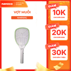 Vợt muỗi Nanoco màu xanh lá model NMR101G (pin lithium 14500h - 220V, có đèn LED chiếu sáng, chất liệu nhựa PP)