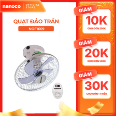 Quạt đảo cơ 5 cánh Nanoco model NOF1609 màu trắng (3 cấp độ gió, công suất 47w)