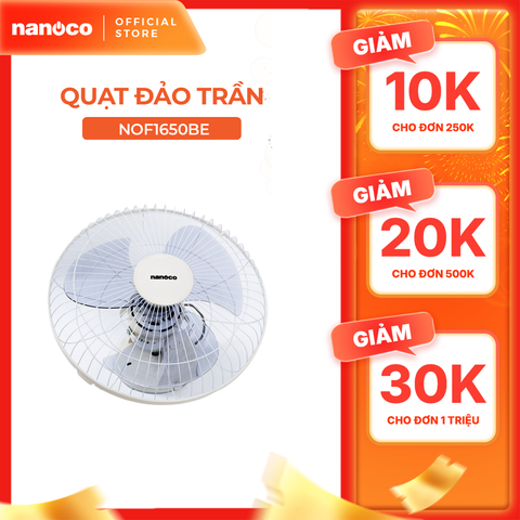 Quạt đảo cơ Nanoco model NOF1650 màu be/ghi (Công suất 47W, bạc đạn)