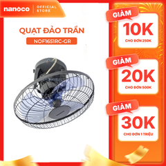Quạt đảo có remote Nanoco model NOF1651RC màu Ghi/Beige (3 cấp độ gió, công suất 47W, bạc đạn)
