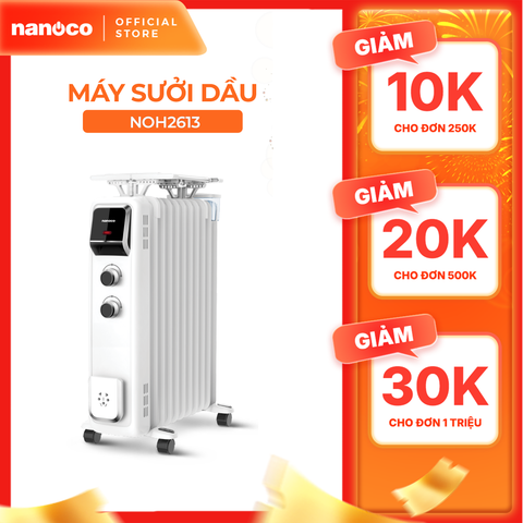 Máy sưởi dầu nút vặn Nanoco model NOH2613 ( Công suất 2600W, 3 mức độ nhiệt)