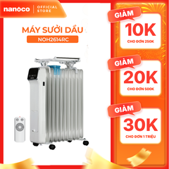 Máy sưởi dầu cảm ứng có remote Nanoco model NOH2614RC ( Công suất 2600W, 3 mức độ nhiệt)