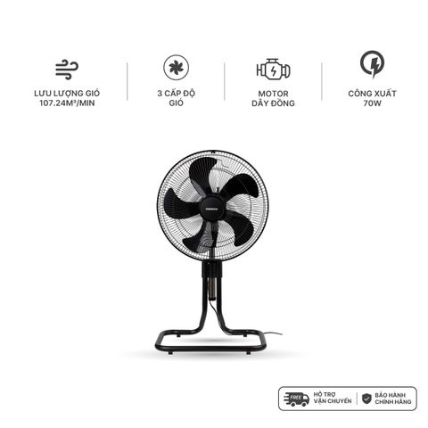 Quạt Sàn Lửng Nanoco NPF1685/NPF1885 Động Cơ Bạc Đạn Màu Đen