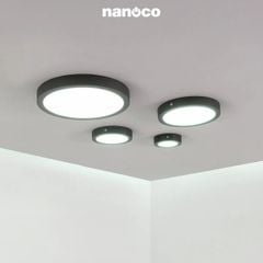 Đèn LED Panel ốp trần nổi tròn đen Nanoco Model NPL18xRB.