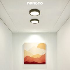 Đèn LED Panel ốp trần nổi tròn Nanoco 12W Màu Đen Model NPL12xRB.