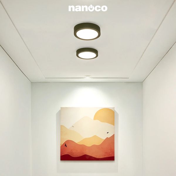 Đèn LED Panel ốp trần nổi tròn đen Nanoco Model NPL18xRB.