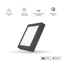 Đèn Panel LED ốp trần nổi vuông Nanoco 4 chế độ màu, viền trắng/đen