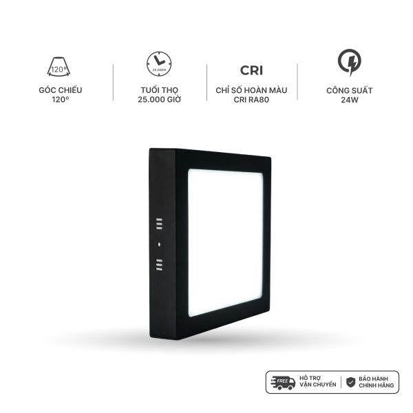 Đèn Panel LED Nanoco model NPL24CS 24W đổi màu hình vuông (màu đen, màu trắng)
