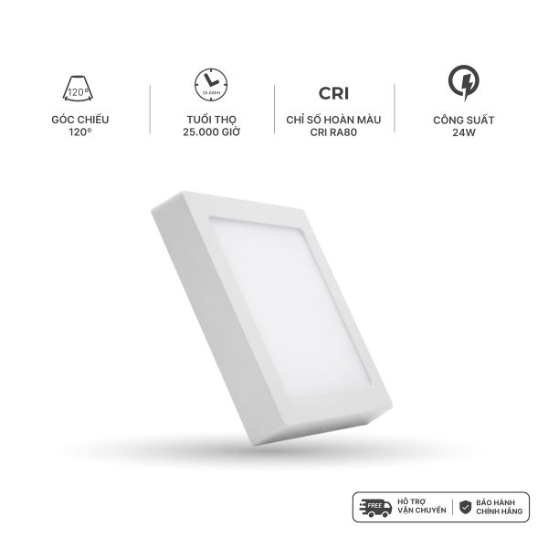 Đèn Panel LED Nanoco model NPL24CS 24W đổi màu hình vuông (màu đen, màu trắng)