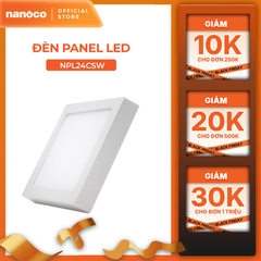 Đèn Panel LED Nanoco model NPL24CS 24W đổi màu hình vuông (màu đen, màu trắng)