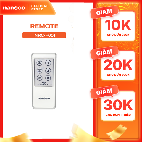 Remote quạt Nanoco model NRC-F001 sử dung cho model NLF1624RC, NWF1612RC, NWF1615RC, NOF1651RC, NWF1219RC