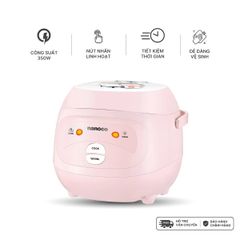 Nồi Cơm Điện Nắp Gài 1.0L 350W Màu Hồng Lòng Nồi Chống Dính Maifanite Nắp Tháo Rời