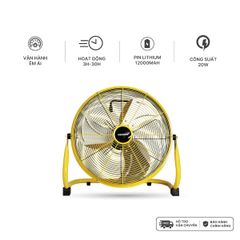 QUẠT SẠC SÀN NANOCO MODEL NRF1230L / NRF1640L - ĐỘNG CƠ BLDC, 12 VÀ 16 INCH, CÔNG SUẤT 20W - 29W