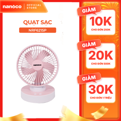Quạt sạc điện mini Nanoco model NRF6215 (5 cánh, công suất 5W)