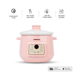 Nồi nấu chậm Nanoco dung tích 2L tiện lợi, công suất 175W