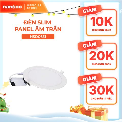 Đèn LED slim Downlight Nanoco model NSD***1 ( 3 chế độ màu, công suất 6W/9W/12W/15W)