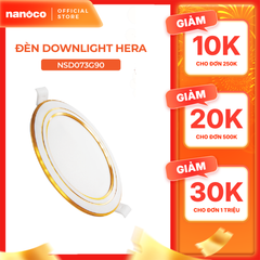 Đèn LED SLIM downlight Hera Nanoco φ90 7W (viền vàng, trắng, bạc - ánh sáng trắng, trung tính, vàng)