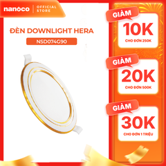 Đèn LED SLIM downlight Hera Nanoco φ90 7W (viền vàng, trắng, bạc - ánh sáng trắng, trung tính, vàng)