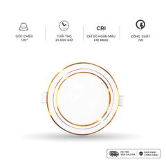 Đèn LED SLIM downlight Hera Nanoco φ90 7W 3 màu model: NSD07CG90/ NSD07CS90/ NSD07CW90 - viền vàng, trắng, bạc