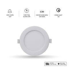 Đèn LED SLIM downlight Hera Nanoco φ90 7W 3 màu model: NSD07CG90/ NSD07CS90/ NSD07CW90 - viền vàng, trắng, bạc