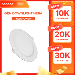 Đèn LED SLIM downlight Hera Nanoco φ90 7W 3 màu model: NSD07CG90/ NSD07CS90/ NSD07CW90 - viền vàng, trắng, bạc