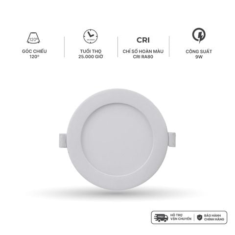 Đèn downlight LED Nanoco φ110 9W viền vàng/ trắng/ bạc (ánh sáng trắng/ trung tính/ vàng)