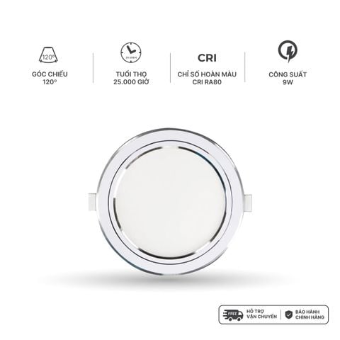 Đèn downlight LED Nanoco φ110 9W 3 màu model: NSD09CS110/ NSD09CG110/ NSD09CW110 - viền vàng/ trắng/ bạc