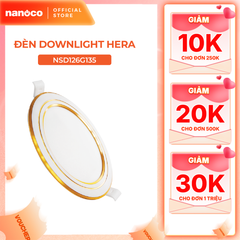 Đèn downlight LED Nanoco φ135 12W viền vàng/ trắng/ bạc (ánh sáng trắng/ trung tính/ vàng)
