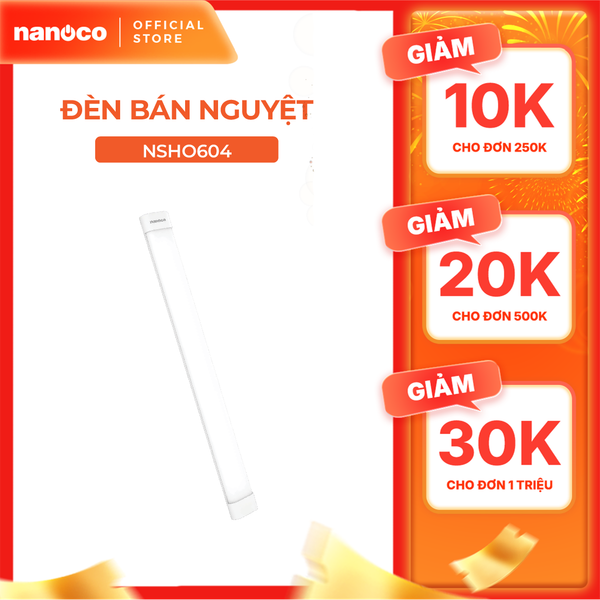 Đèn LED bán nguyệt Oval 0.6m/1.2m 20W/40W/ 60W Nanoco 3 chế độ màu